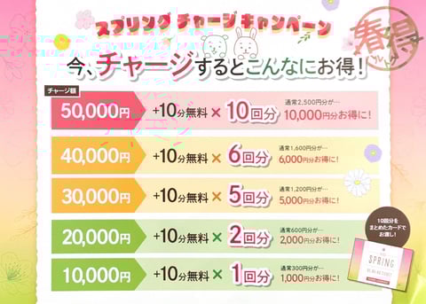 本日よりスプリングチャージキャンペーン開始★