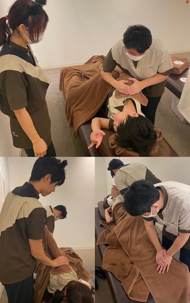 スタッフ同士で施術練習を行いました！