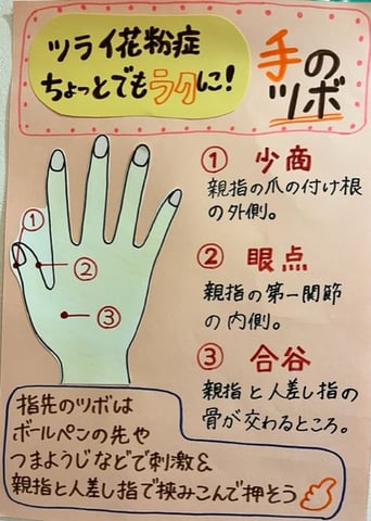 【Echika表参道店】健康キャンペーン!花粉症におススメのツボby手