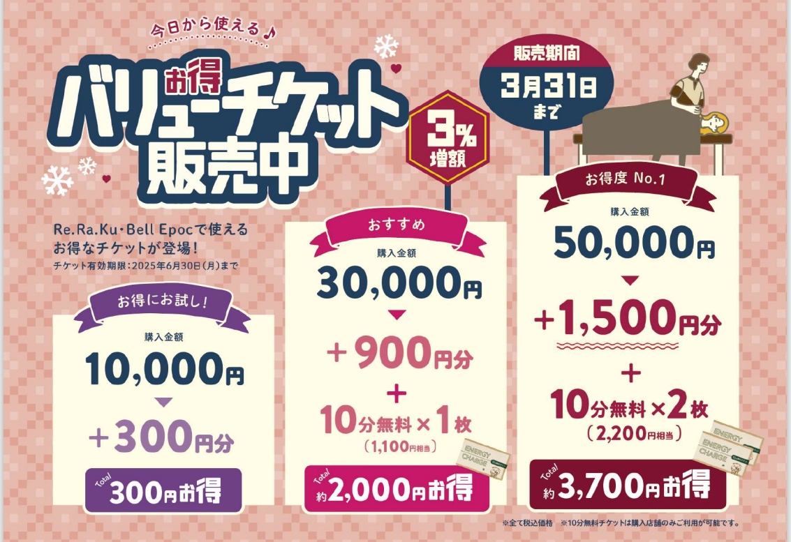 本日の営業時間と空き状況について【Re.Ra.Ku 武蔵境店】