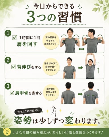 今日から始めたい「3つの姿勢習慣」