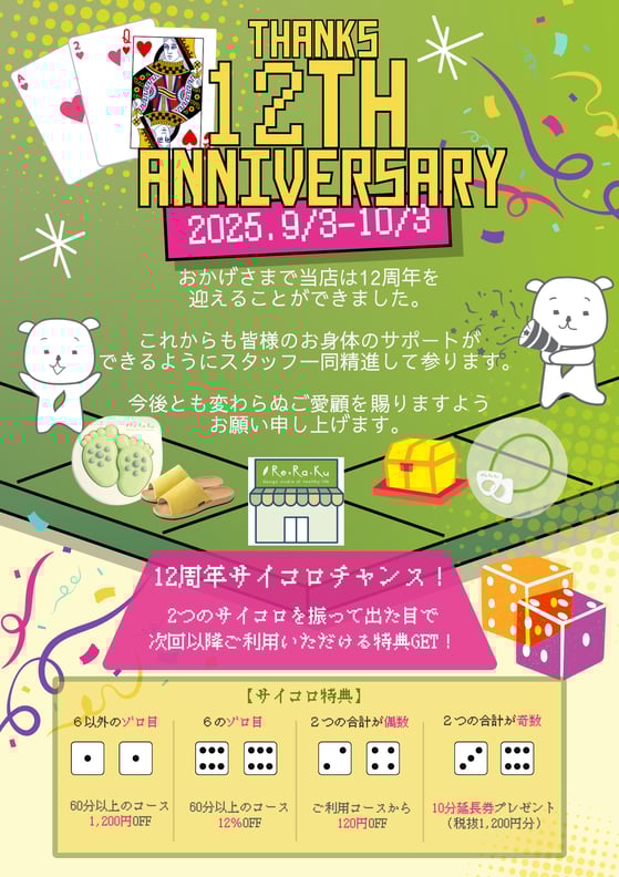 開店12周年感謝キャンペーンのお知らせ☆