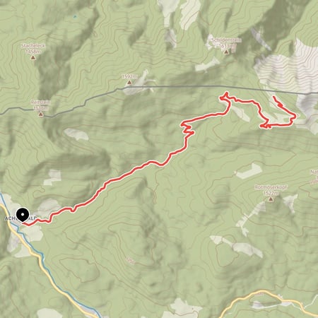 Von Achenwald nördlich des Achensees über das Klammbachtal zur schön gelegenen Blaubergalm im Mangfallgebirge