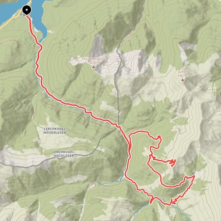 Bächental-Rundtour von Lenggries Fall am Sylvensteinspeicher in Richtung Steinölbrennerei Tirol mit Abstecher zur Tiefenbachalm