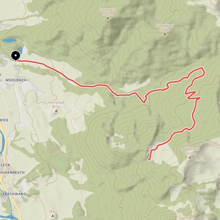 Von Lenggries durch das Hirschbachtal hinauf zur Lenggrieser Hütte unterhalb des Seekarkreuz