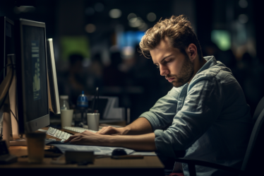 employee working overtime