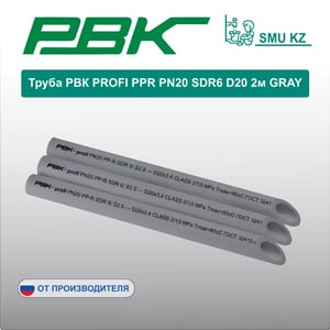 Труба РВК PROFI PPR PN20 SDR6 D20 2м GRAY