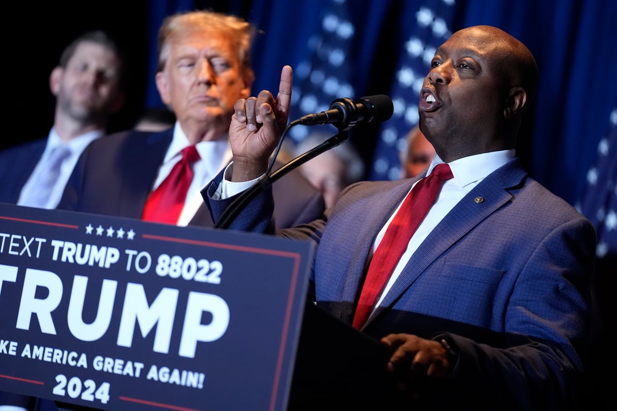 South Carolina Sen. Tim Scott will lead a $14 million campaign targeting minority voters in seven key swing states including Georgia.
