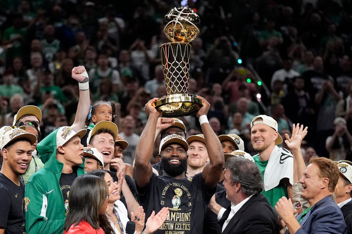 Marietta native and Wheeler High School graduate Jaylen Brown was voted the NBA Finals MVP on Monday as the Celtics clinched a championship.