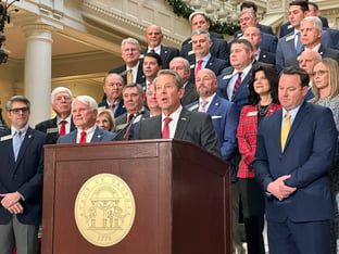 Georgia on Monday imposed new restrictions on the sale of hemp products, required some basic standards for rented residences, cut income taxes and required cash bail for dozens of new crimes.