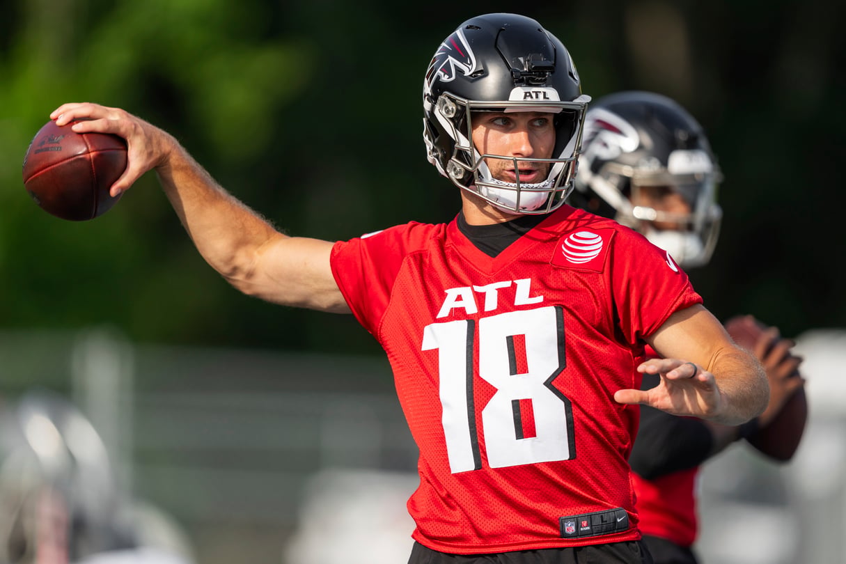 The Atlanta Falcons showed off their new players — and a healthy dose of optimism — in front of fans on Saturday at a local high school.