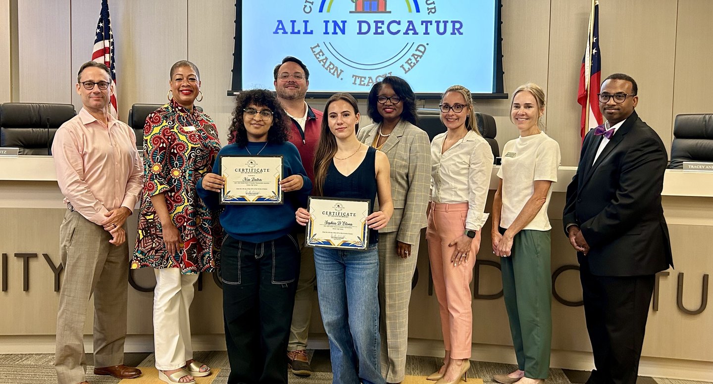 Decatur High School Senior Sophia D’Elena was sworn in as the student representative to the Decatur School Board on Tuesday.