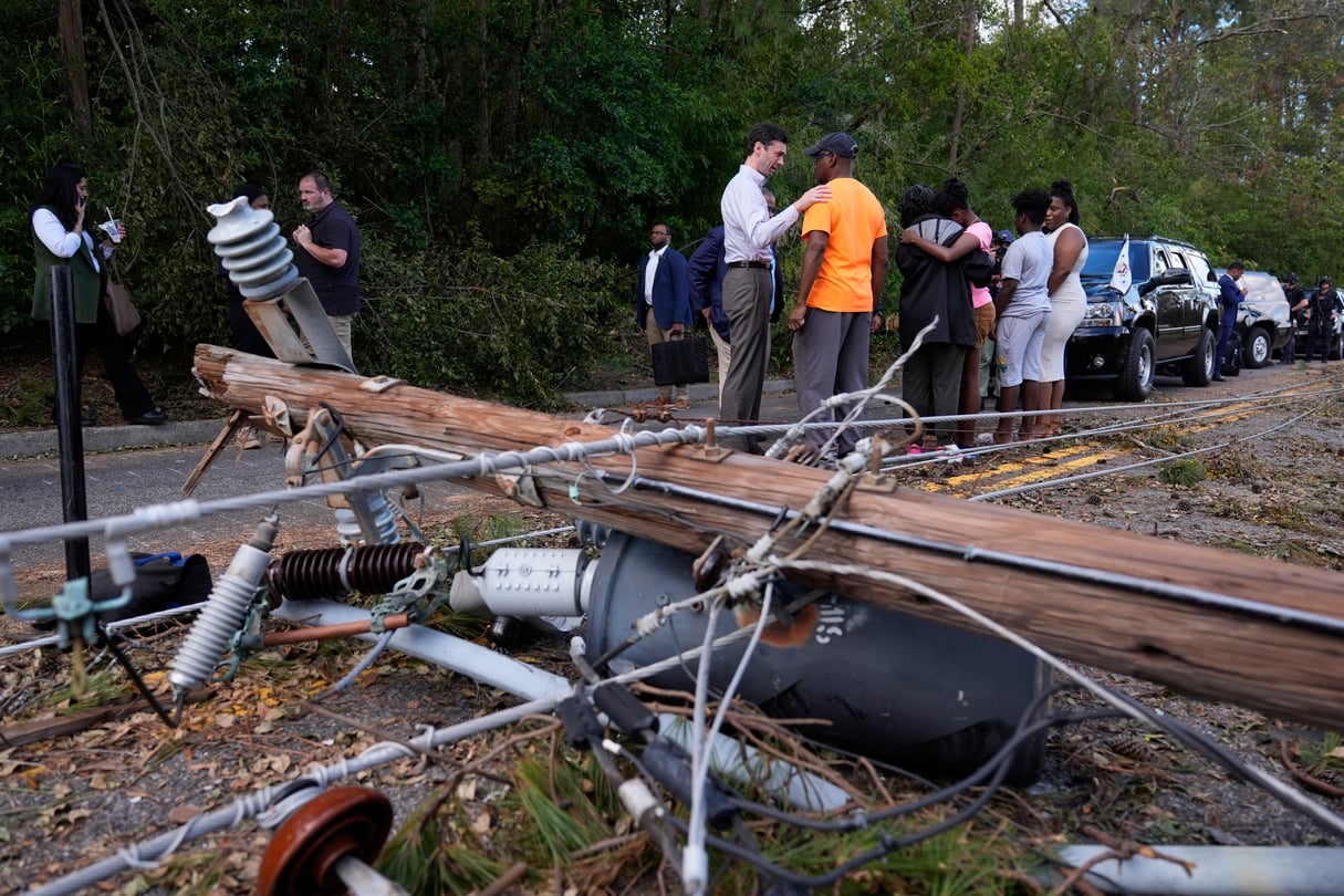 A downed power line in Augusta.