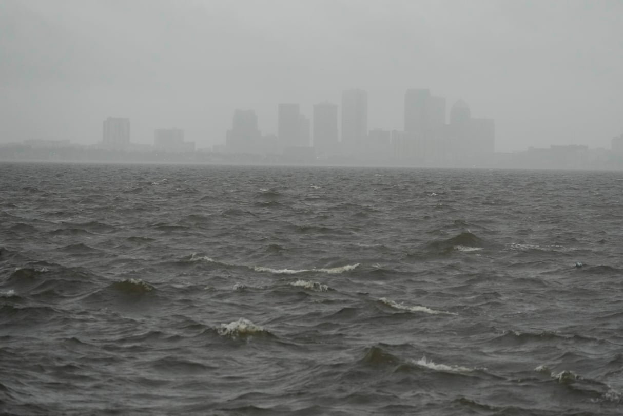 Rain falls into the ocean.