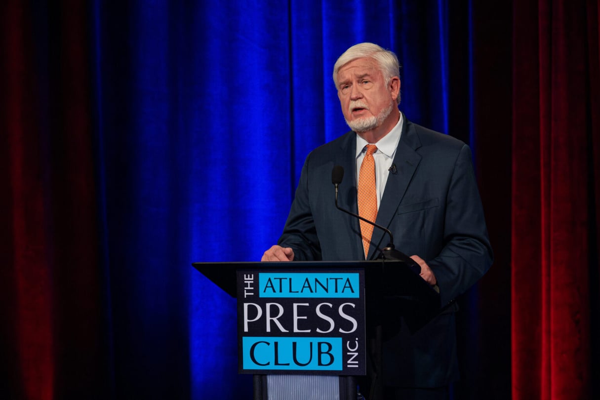 Wayne Johnson, a Macon Republican, speaks at an Atlanta Press Club debate in June.