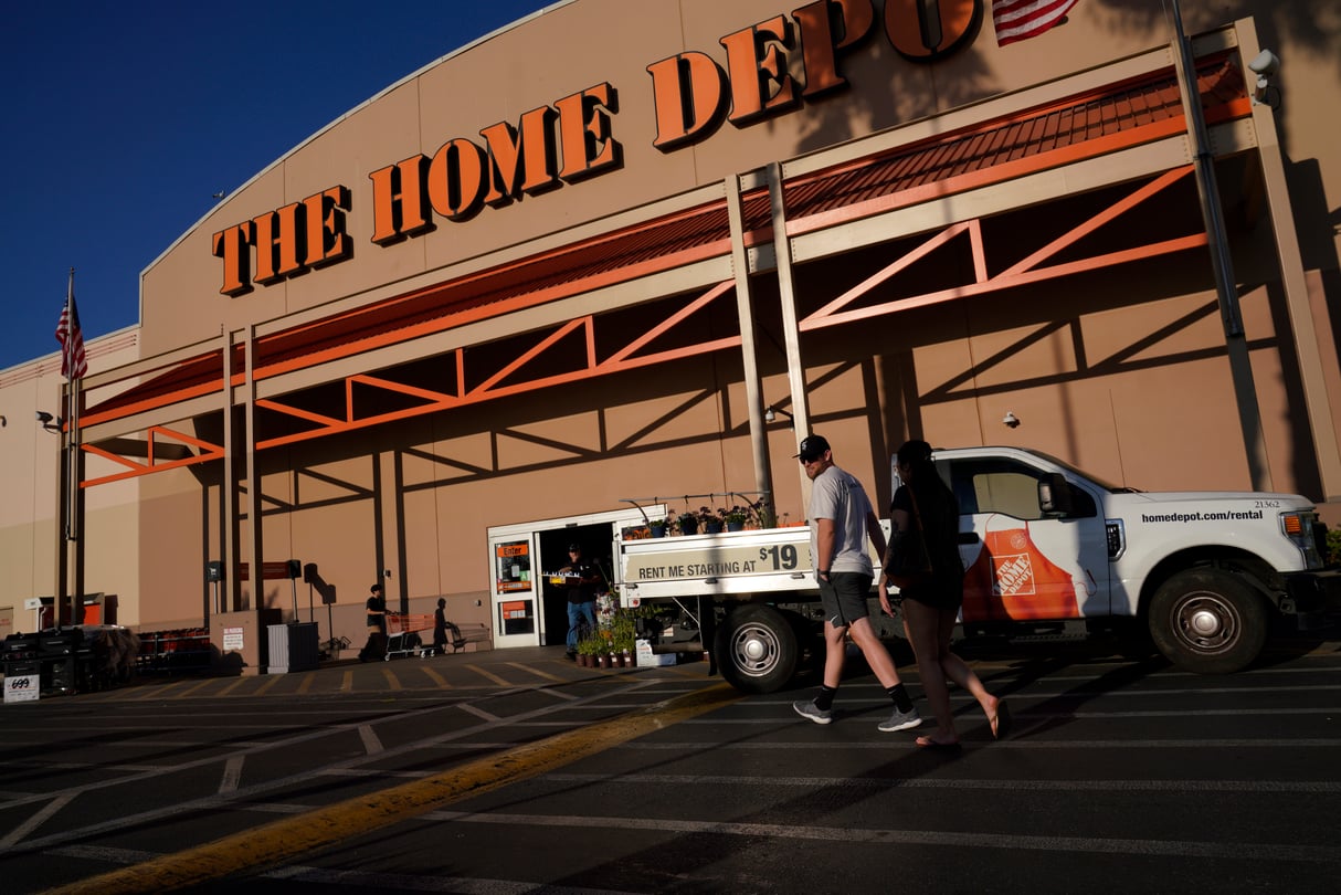 The beige outside of a Home Depot building