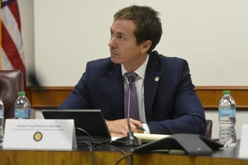 Sen. Greg Dolezal leads a meeting of the Senate Committee on the Protection of Women’s Sports.