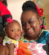 Jaqwendolyn Gaynor with her daughter Giavanna. Gaynor survived multiple pregnancy complications, with the assistance of a wearable remote patient monitoring device. (Courtesy Gaynor)