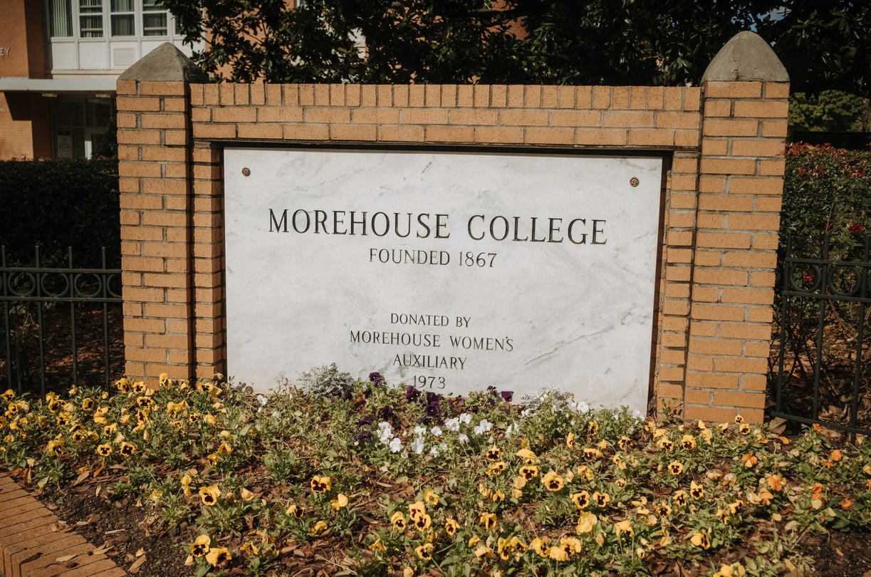 A brick sign of Morehouse College