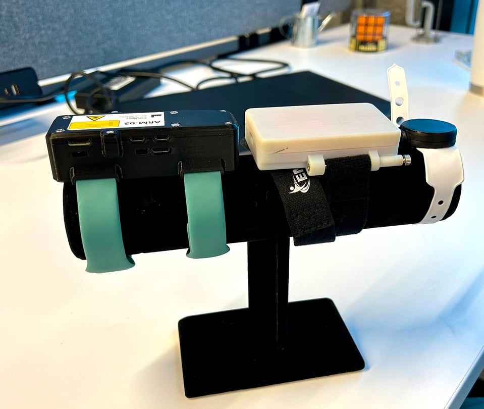 Atlanta-based Armor Medical is working on a device designed to detect early maternal hemorrhage. It’s expected to come to market for healthcare use in the next couple of years. (Jess Mador/WABE)