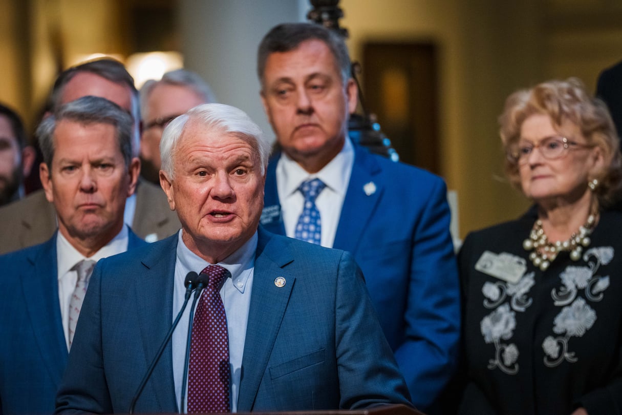 Georgia House Speaker Jon Burns speaks during a press conference.