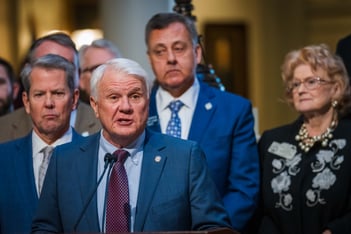 Georgia House Speaker Jon Burns speaks during a press conference.