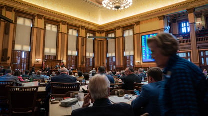 Legislators vote in the House chamber