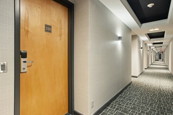 A file image of a hotel hallway.