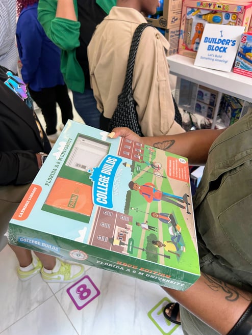A person holding an HBCU kit.