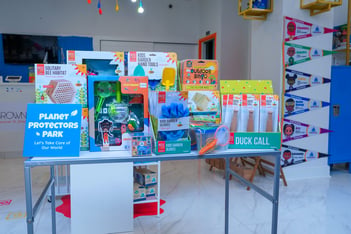 An assortment of toy boxes on a table