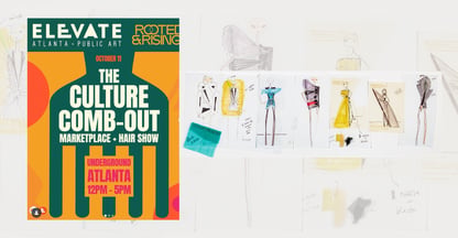Collage fashion sketch and promo poster