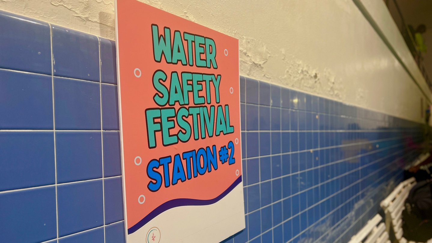 The poster for a water safety festival for Morehouse College