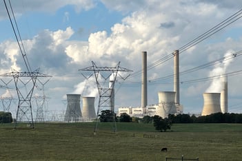A power plant emitting vapor