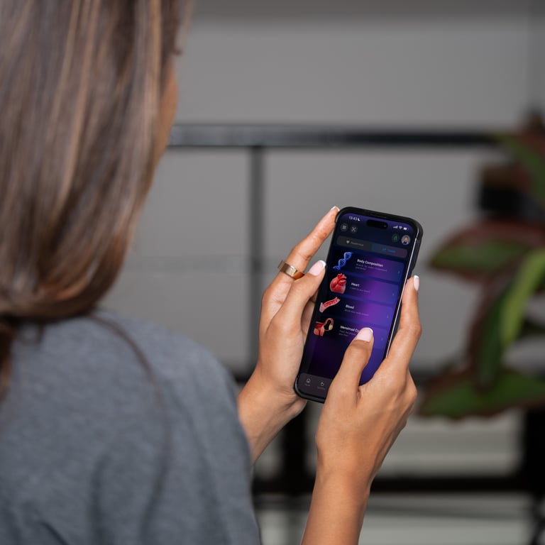 Girl connecting Ring One with the app