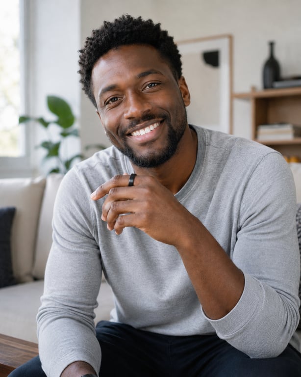 Man wearing Ring One at home