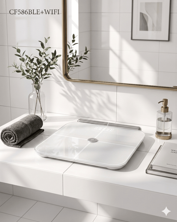 Scale Pro Frost White in bathroom