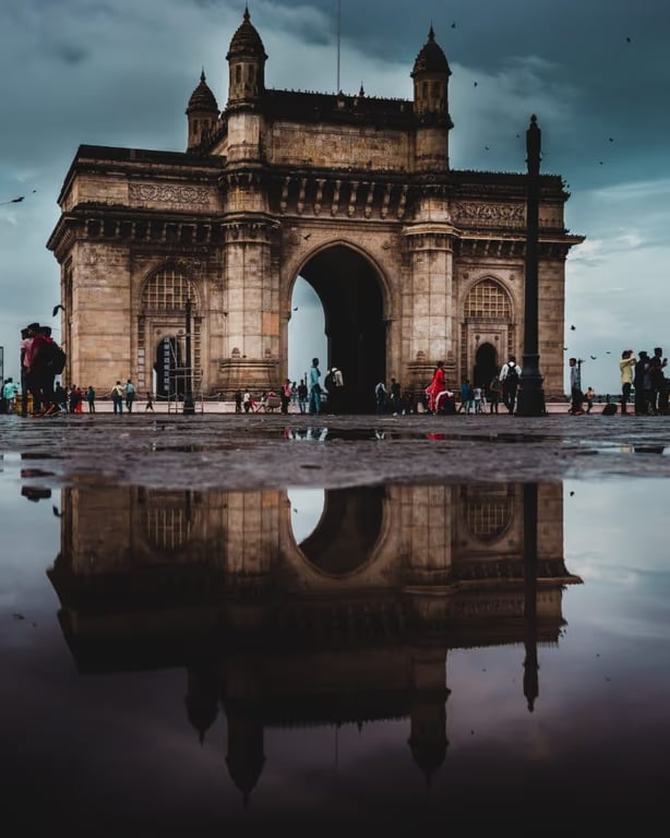 The Gateway of India and Taj Mahal Palace as seen from the Arabian Sea. Mumbai - India | Abode-Bombay Mumbai | Masque restaurant Mumbai | Mumbai Destination Guide | Trishna restaurant mumbai | The-Rose-Bar-at-Neuma | Taki-Taki Mumbai | Kala-Ghoda Mumbai | Dadar-Flower-Market | Britannia & Co | Panoramic View of Marine Drive at dusk, Mumbai, India | Mumbadevi-Temple | Le Sutra Mumbai