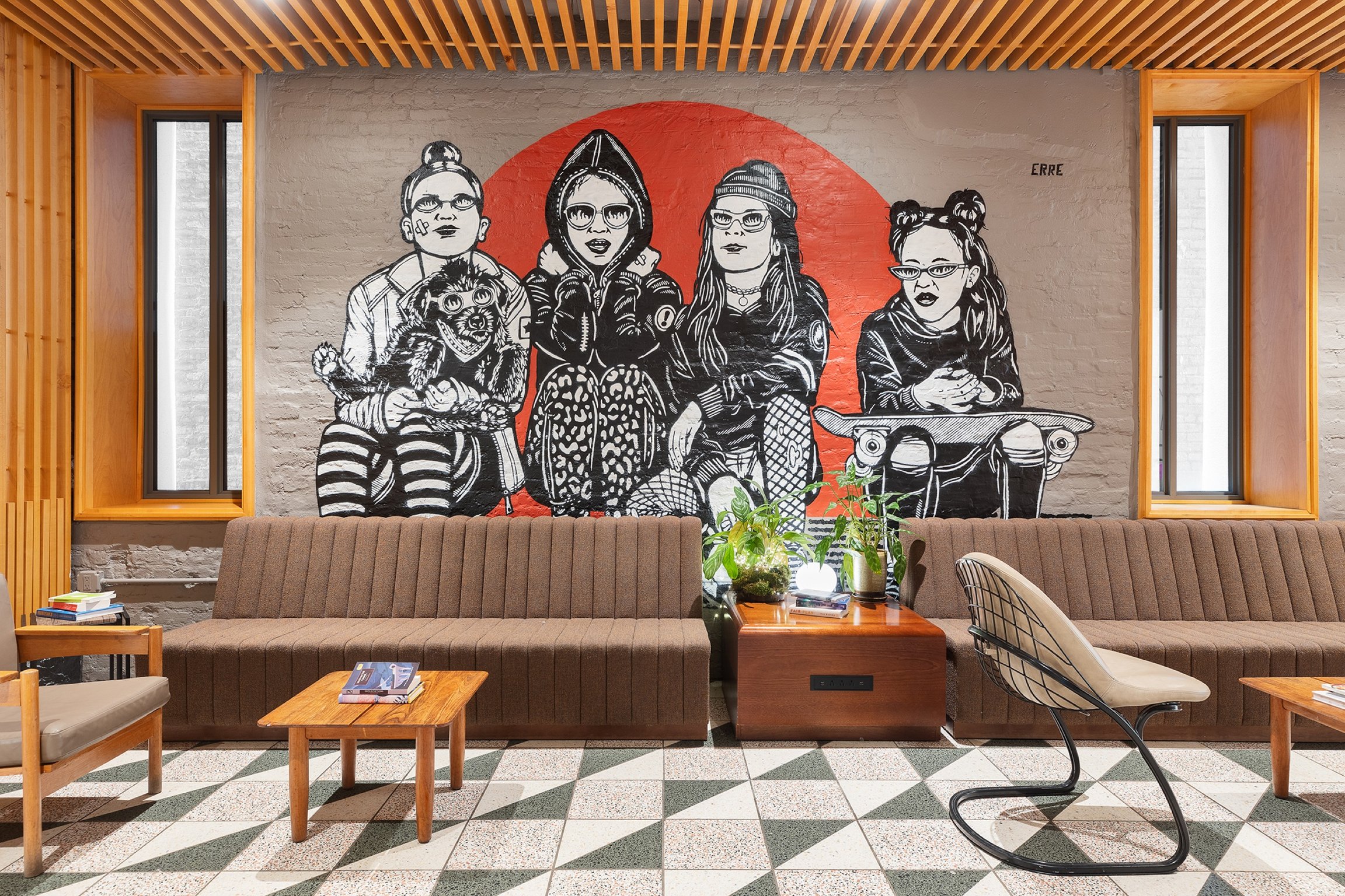 This Urban-Chic Boutique Hotel Is Hidden Down a Cool Graffiti-Lined NYC Alleyway | UNTITLED at 3 Freeman courtyard | UNTITLED at 3 Freeman hallway | UNTITLED at 3 Freeman bedroom suite | UNTITLED at 3 Freeman restaurant | UNTITLED at 3 Freeman rooftop | UNTITLED at 3 Freeman baggage cart