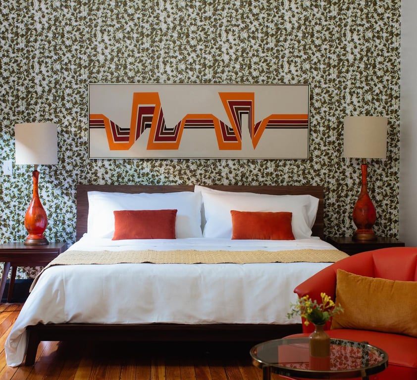 Hotels Rooms With Cool Wallpaper Around the World | Hotel-Providence-Paris-Credit_-Simon-Detraz | British Colonial | Marina Troon | Grand Universe Lucca La Residenza | The-Dwell-Hotel-Credit_-Graham-Yelton | The Colony Hotel | Surya-Haveli | Halcyon-House | Madonna Inn