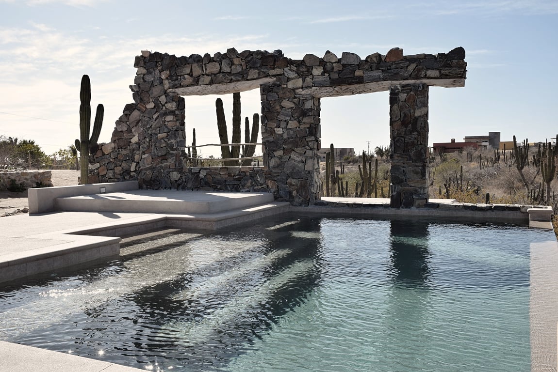 This Gorgeous, Four-Suite Todos Santos Boutique Hotel Proves That Good Things Come in Small Packages | Desierto Azul bedroom suite | Desierto Azul suite interior | Desierto Azul suites by outdoor pool | Desierto Azul outdoor pool