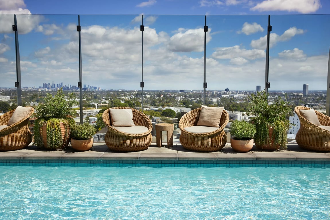 1 Hotel West Hollywood is a Biophilic Refuge on the Sunset Strip | 1 Hotel West Hollywood Skyline-King-Room | Lobby of 1 Hotel West Hollywood | Pool Deck 1 Hotel West Hollywood | Juniper Bar 1 Hotel West Hollywood | 1 Hotel West Hollywood One-Bedroom-Suite-Bedroom