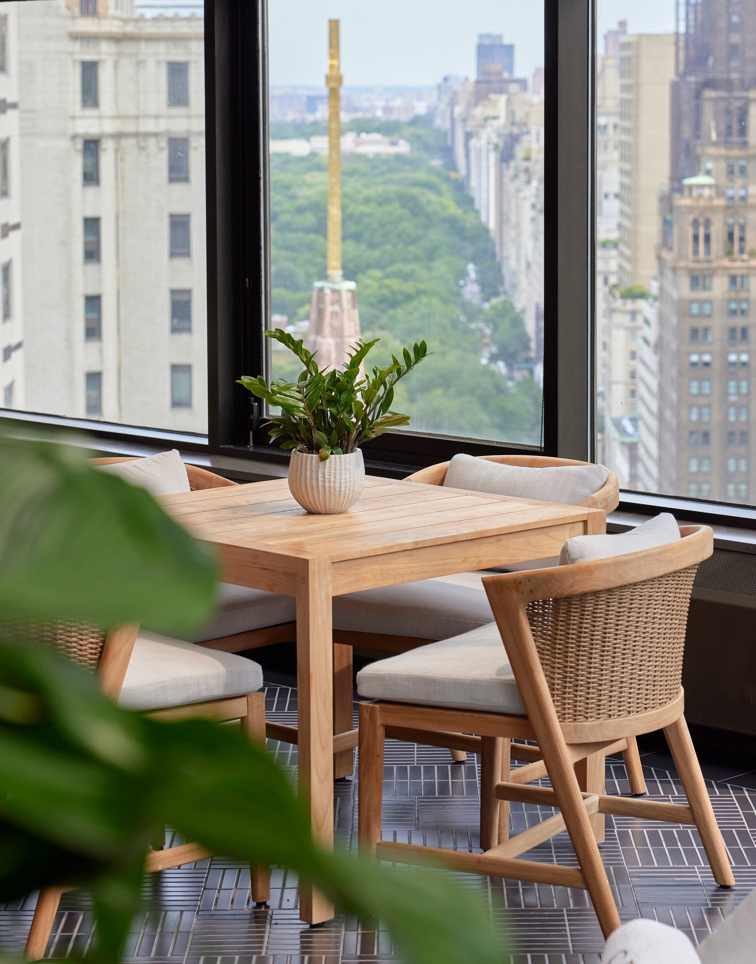 The Peninsula Spa with Midtown Manhattan skyline views.