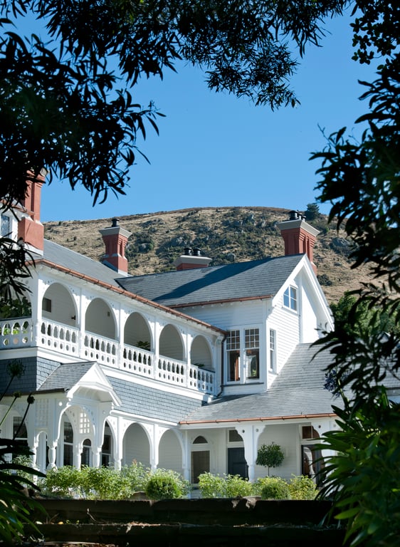Guest room at Otahuna Lodge.