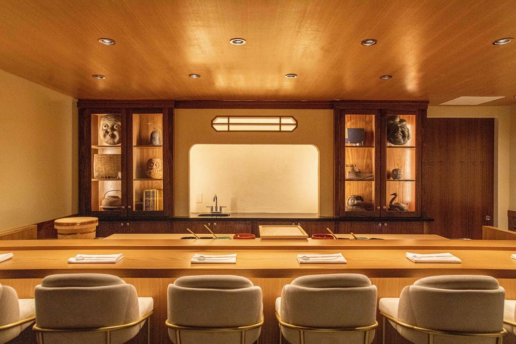 This Is New York City’s Most Secretive Omakase Restaurant, Speakeasy, and Museum | The Office of Mr. Moto speakeasy | The Office of Mr. Moto museum | The Office of Mr. Moto omakase plate | The Office of Mr. Moto omakase pairings | The Office of Mr. Moto omakase | The Office of Mr. Moto bar