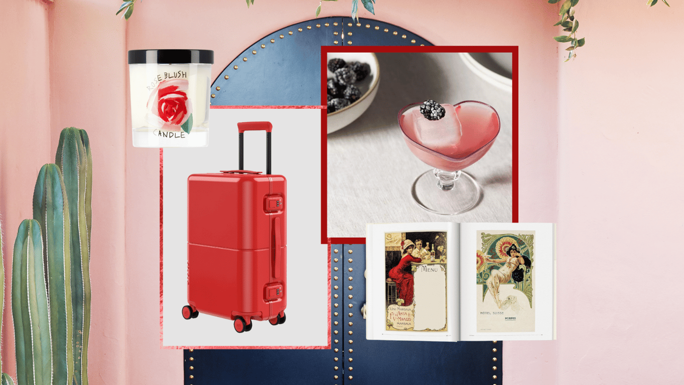 HAP-Approved Accouterments To a Love Letter for Valentine's Day | Carry-On-Trunk-by-July | Red-Velvet-Notebook The hotel box | Lover-Eau-du-Parfum-by-The-Maker | Cashmere-Crewneck-Knit-by-Frame-x-Ritz-Paris | Limited-Edition-Candle-by-Jo-Malone | Artisanal-Soap-by-Pre-de-Provence | Menu-Design-in-Europe-Hardcover-Book | Valeria-Coupe-Glass-by-Anthropologie | Grace_-The-American-Vogue-Years-Coffee-Table-Book | Love-Letters-Everymans-Library-Pocket-Poet-Series | Gray-Antique-Tray-by-Les-Ottomans