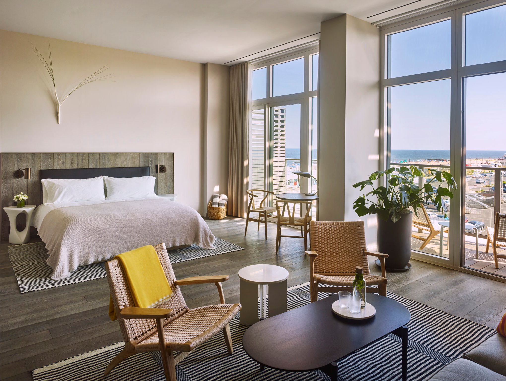 Guest room interiors at Asbury Ocean Club Hotel