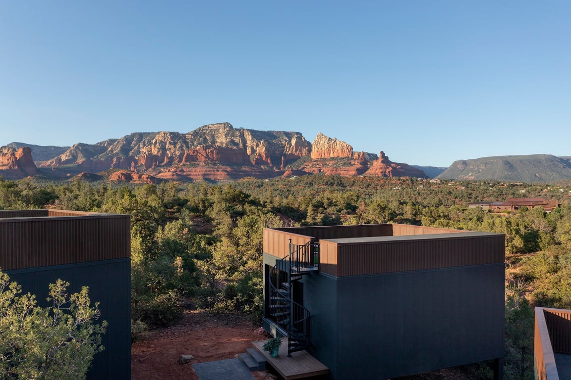 Ambiente A Landscape Hotel outdoor pool | Ambiente A Landscape Hotel exterior | Ambiente A Landscape Hotel bedroom suite | Ambiente A Landscape Hotel bathroom | This Scenic Sedona Boutique Hotel is an Eco-Friendly Paradise (That Will Make You Feel Like Royalty) | Ambiente A Landscape Hotel spa | Ambiente A Landscape Hotel restaurant