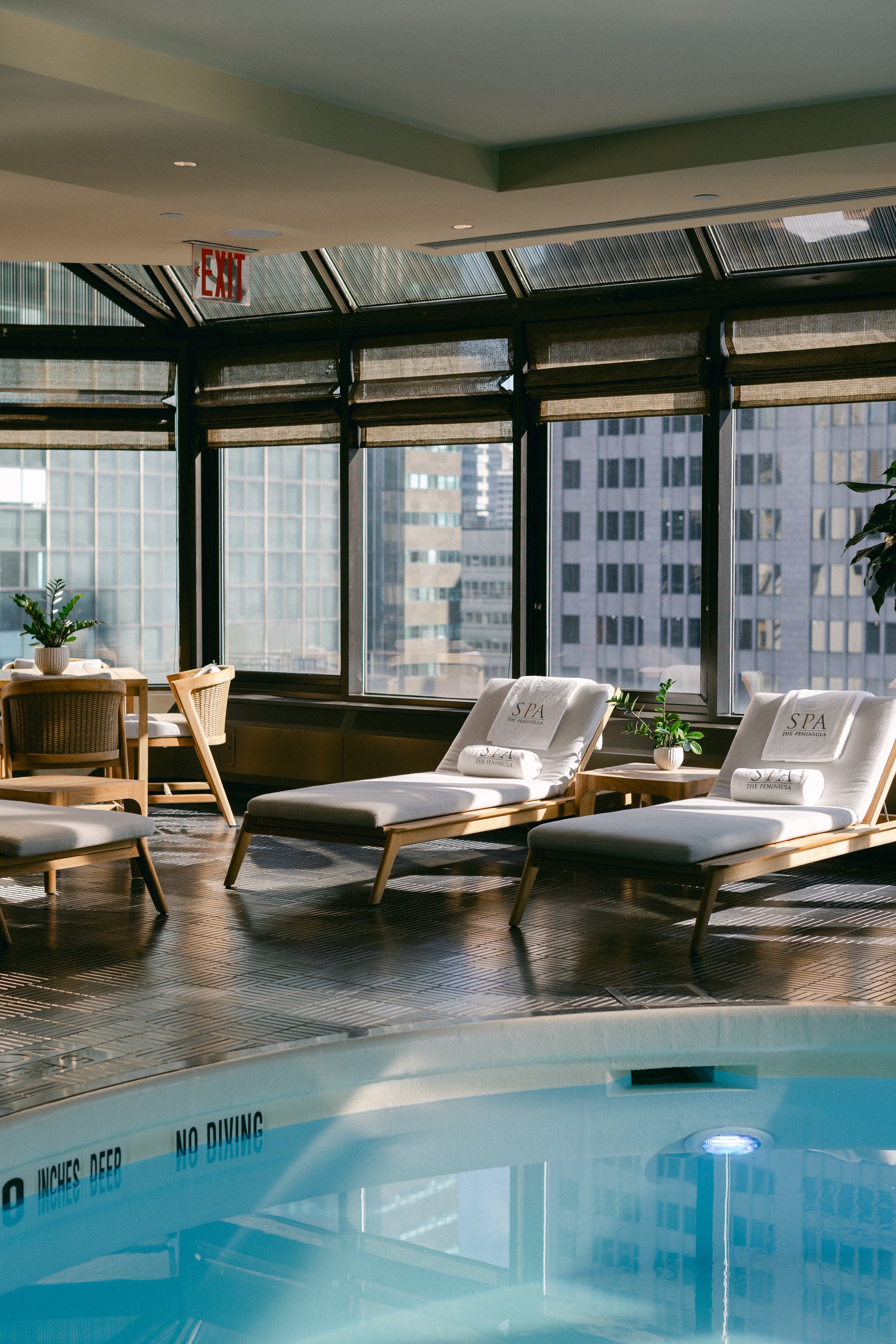 Indoor pool at The Peninsula Spa 