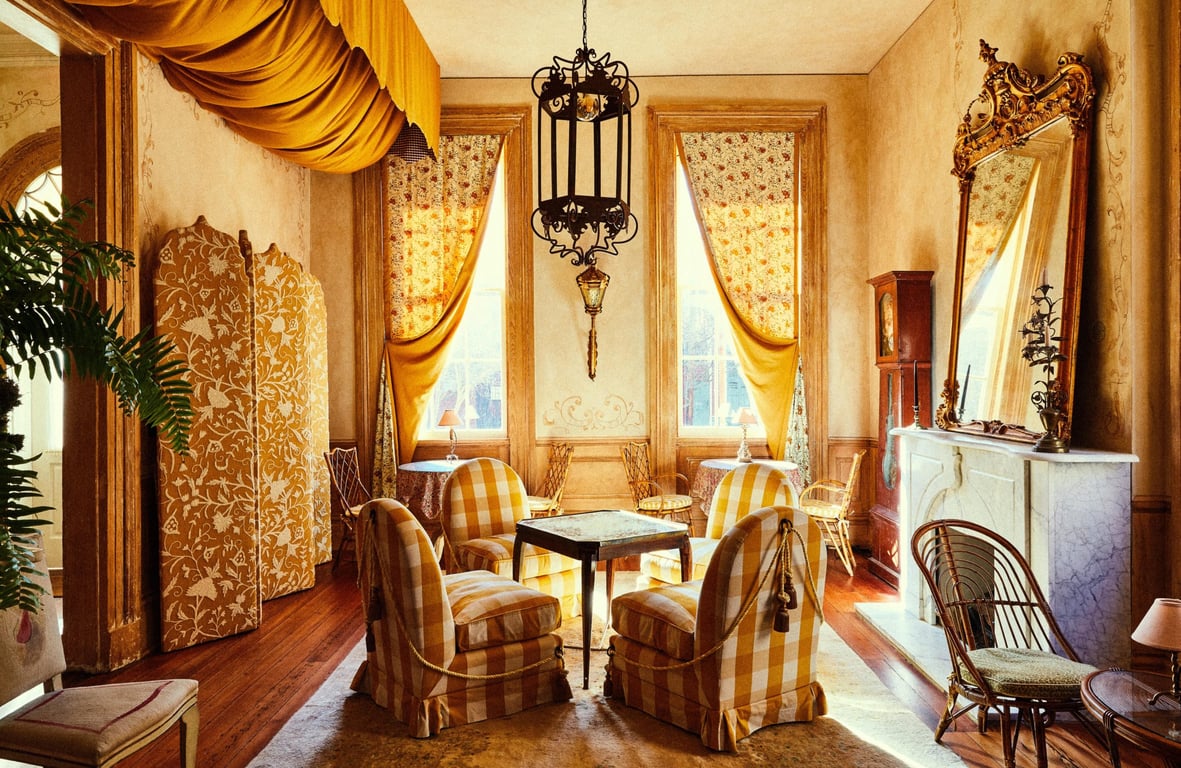 This New Orleans Boutique Hotel Occupies a Former Church, Convent, Schoolhouse, and Rectory | Hotel Peter & Paul exterior | Hotel Peter & Paul dual staircases | Hotel Peter & Paul lobby | Hotel Peter & Paul bar | Hotel Peter & Paul ball room | Hotel Peter & Paul blue bedroom suite | Hotel Peter & Paul green bedroom suite | The schoolhouse at Hotel Peter and Paul