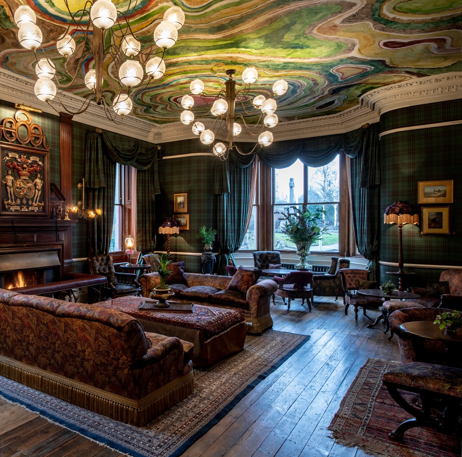 This Hotel, Submerged in the Scottish Highlands, Is Where Luxury Meets Legend | The Fife Arms Flying Stag bar | The Fife Arms Culture Room | The Fife Arms Whisky Room